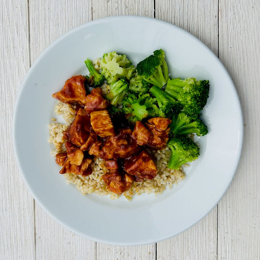Barbecue Chicken with Brown Rice & Broccoli